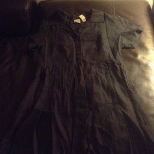 Gap black linen dress with pleats